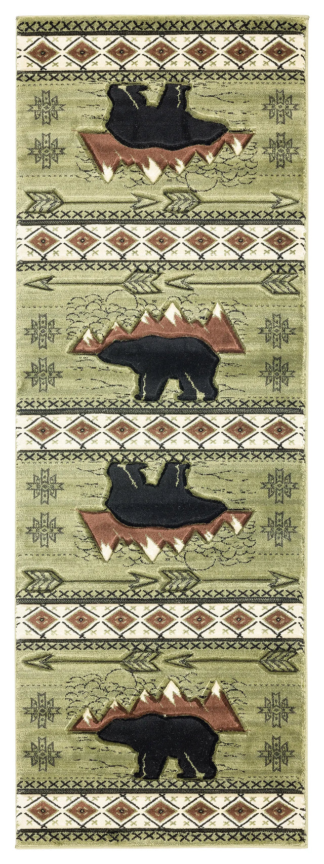 United Weavers Cottage Timberland Green Rug - runner front view