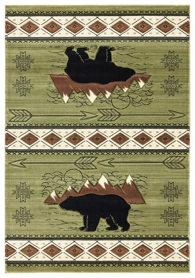 United Weavers Cottage Timberland Green Rug - front view