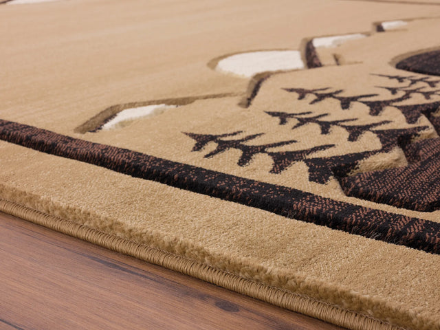 United Weavers Cottage Treetops Beige Rug - pile height detail