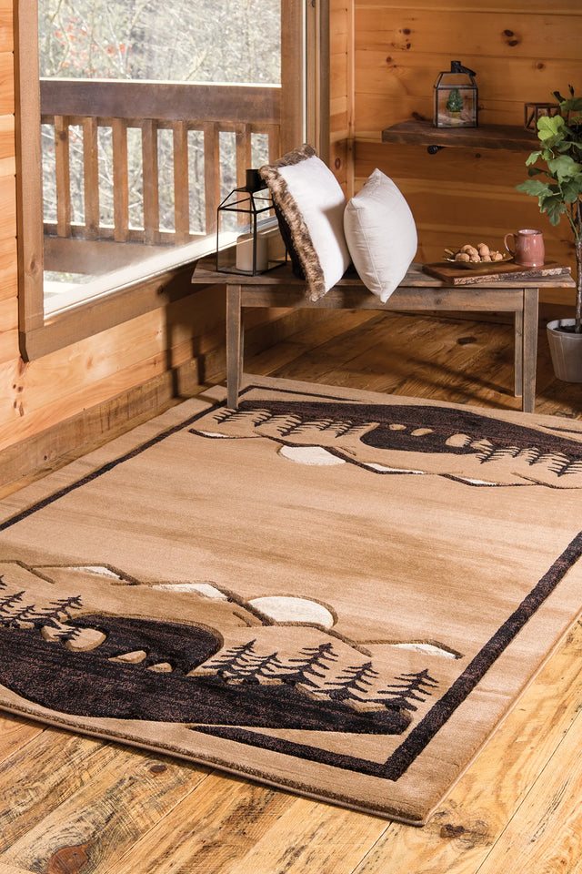 United Weavers Cottage Treetops Beige Rug - room scene