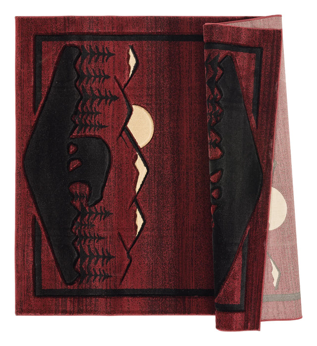 United Weavers Cottage Treetops Burgundy Rug - backing detail