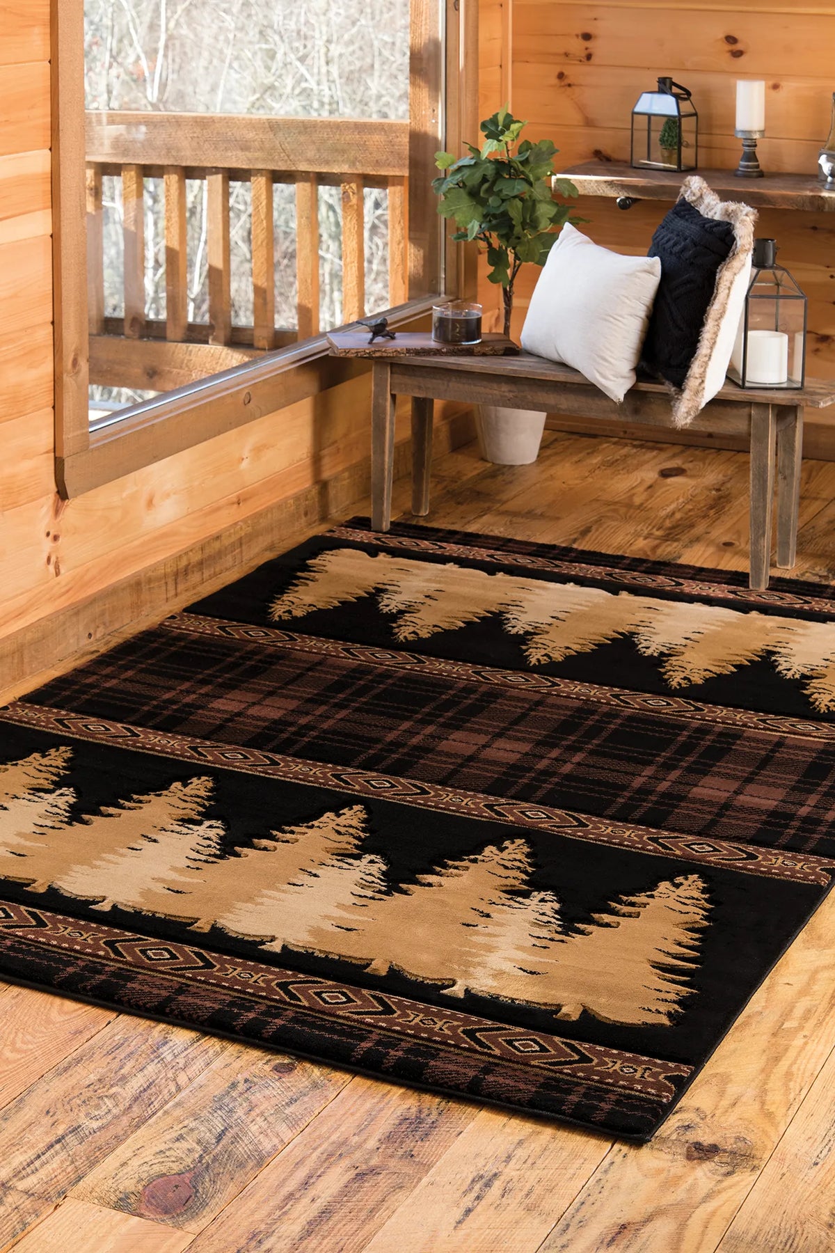 United Weavers Cottage Woodland Brown Rug - room scene