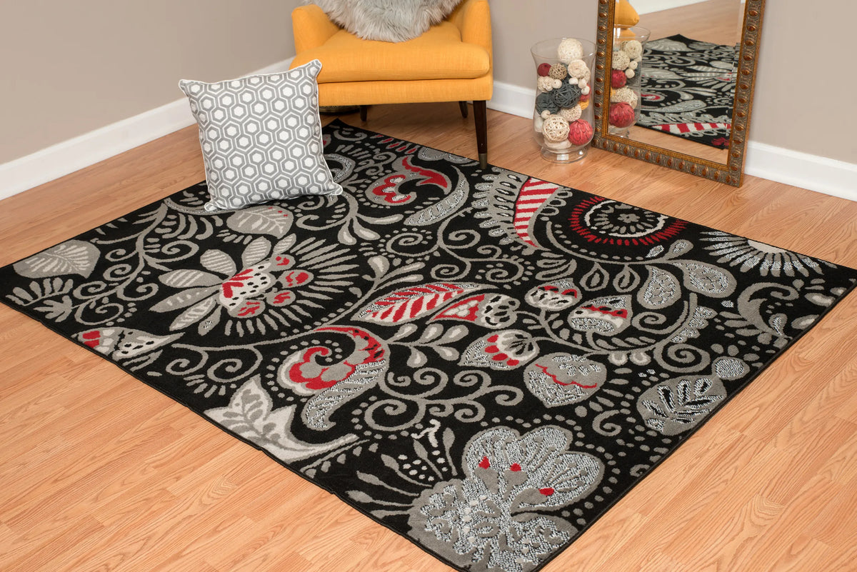 United Weavers Dallas Bandanna Black Rug - room scene