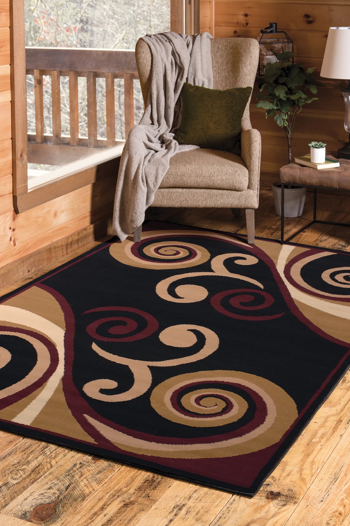 United Weavers Dallas Billow Burgundy Rug - second room scene