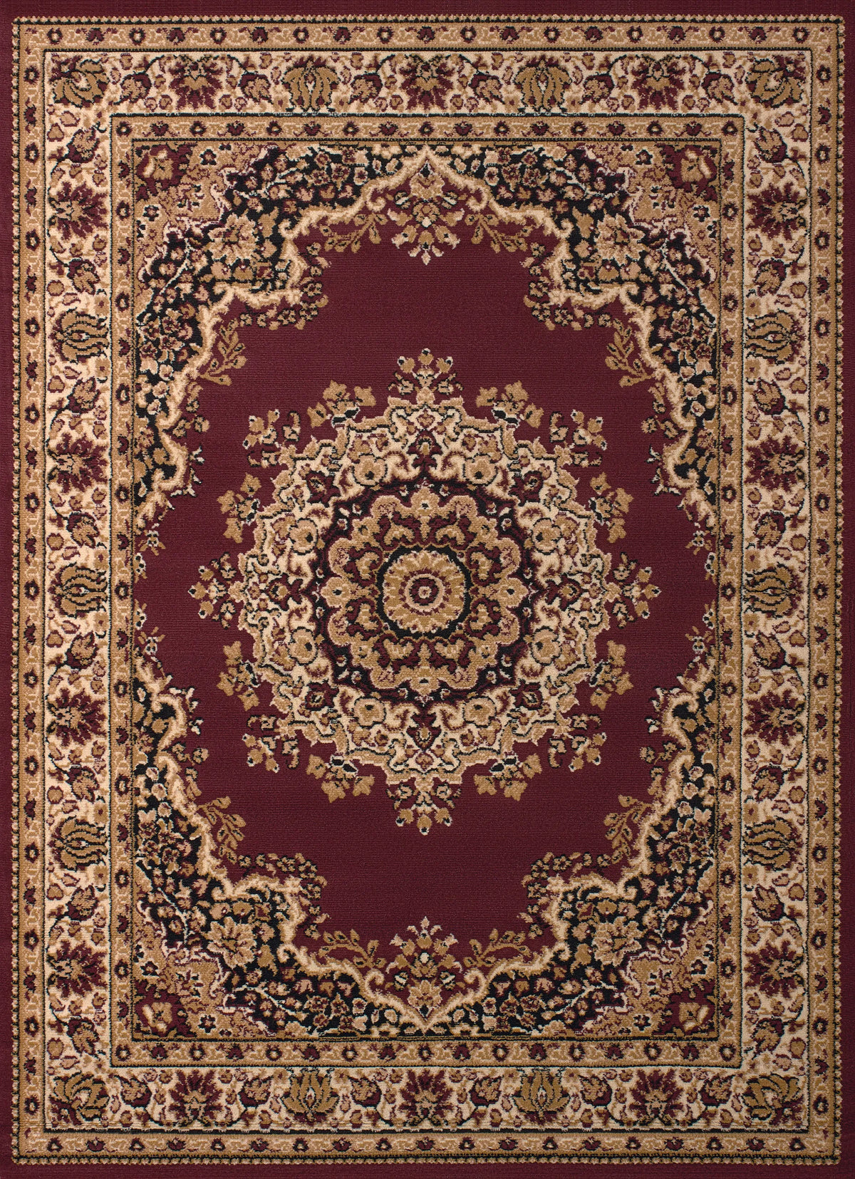 United Weavers Dallas Floral Kirman Burgundy Rug - front view