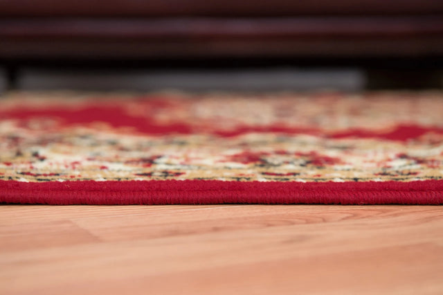 United Weavers Dallas Floral Kirman Red Rug - pile height detail