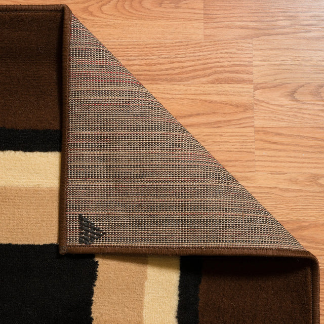 United Weavers Dallas Spaces Brown Rug - backing detail