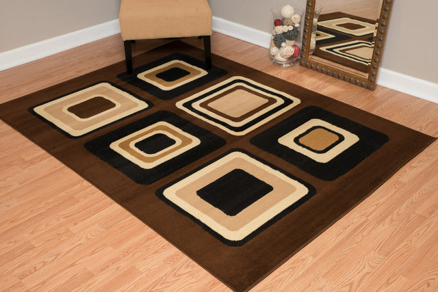 United Weavers Dallas Spaces Brown Rug - room scene
