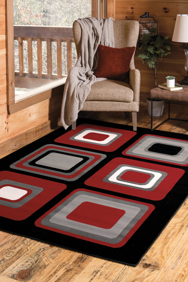 United Weavers Dallas Spaces Red Rug - second room scene