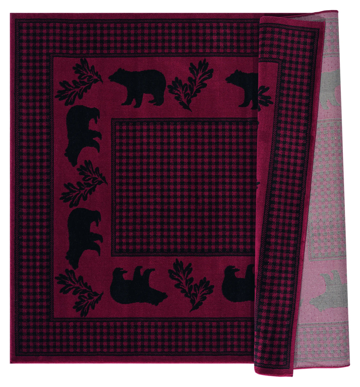 United Weavers Highlands Bear March Red Rug - backing detail