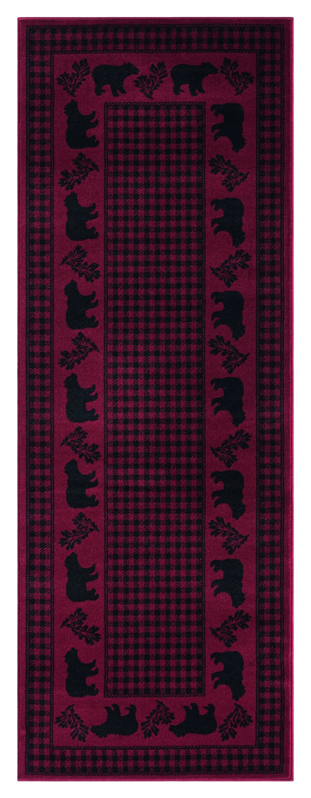 United Weavers Highlands Bear March Red Rug - runner front view