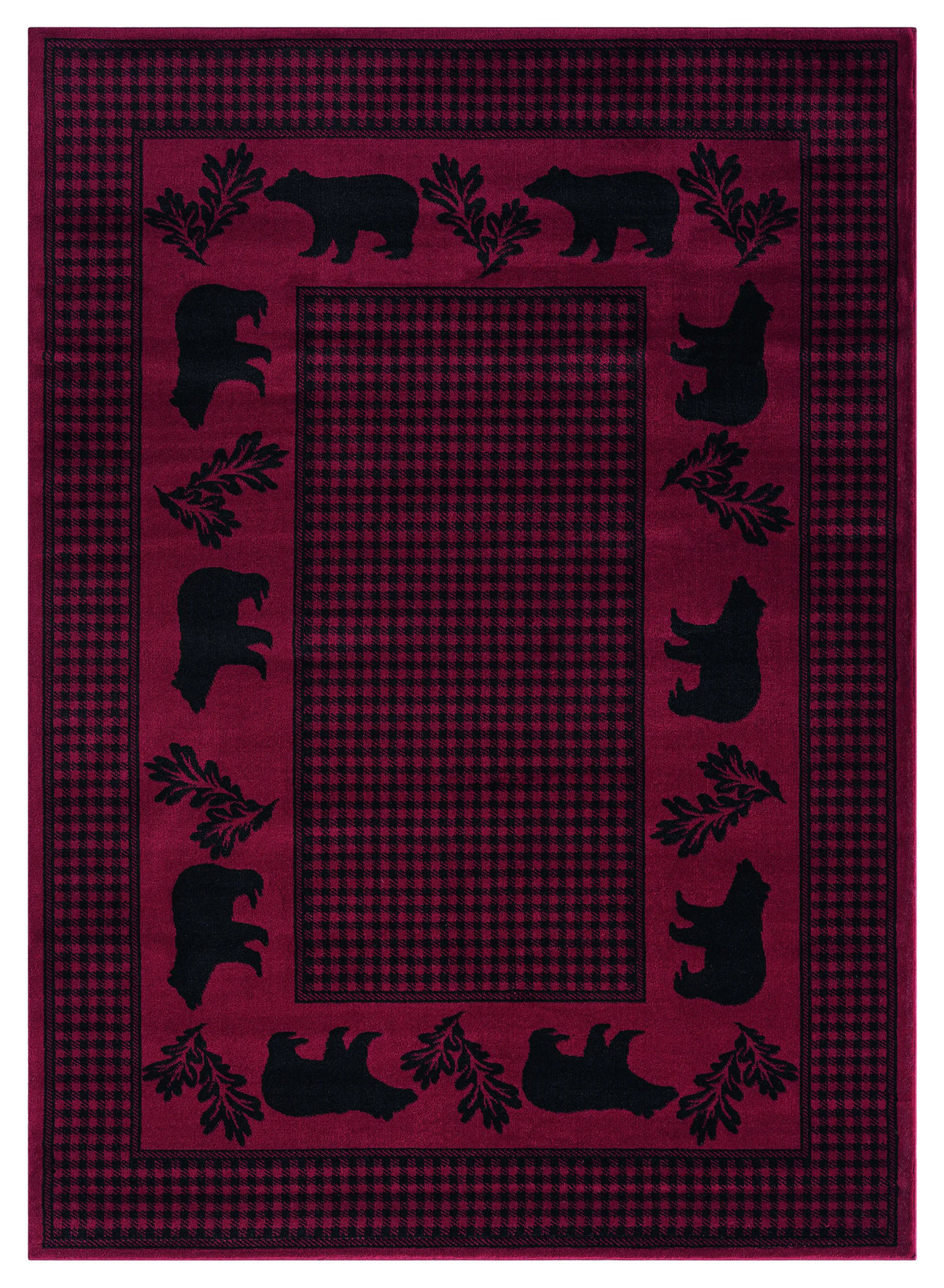United Weavers Highlands Bear March Red Rug - front view