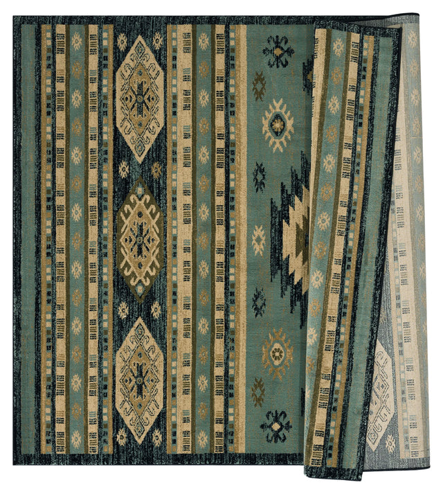 United Weavers Highlands Eagle Eye Blue Rug - backing detail