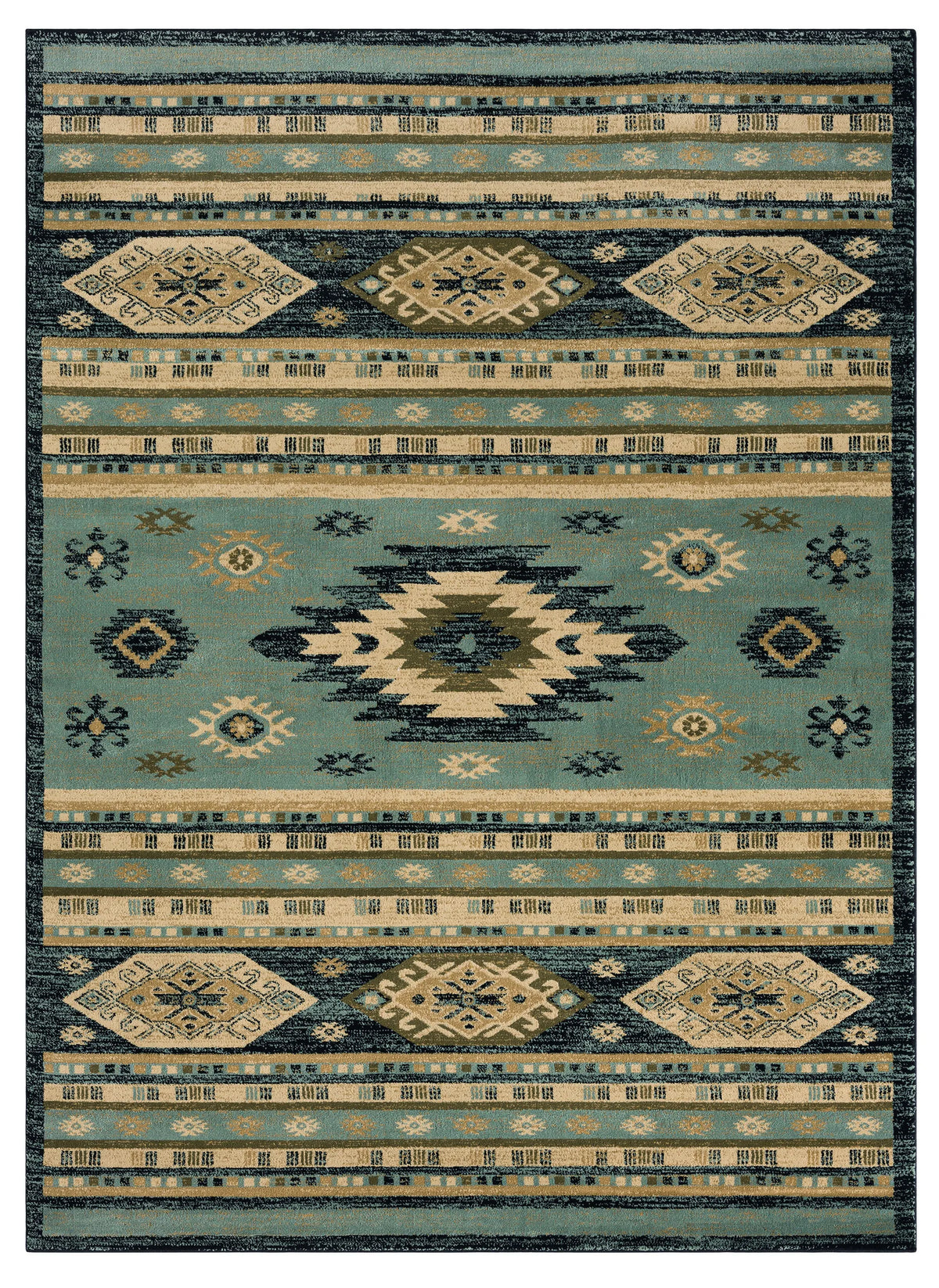 United Weavers Highlands Eagle Eye Blue Rug - front view