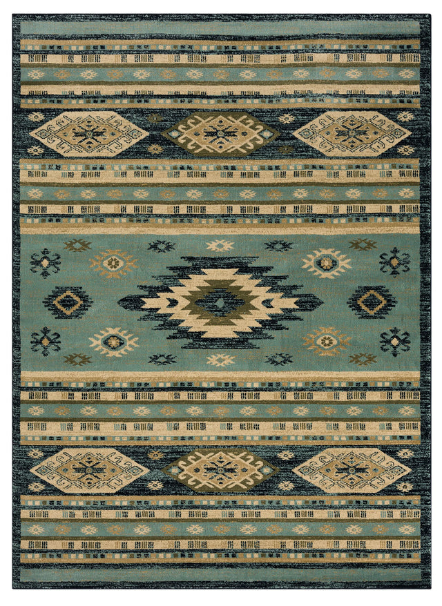 United Weavers Highlands Eagle Eye Blue Rug - front view
