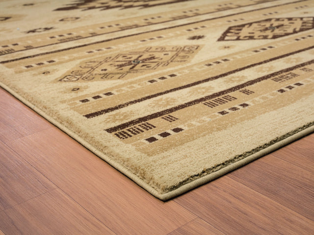 United Weavers Highlands Eagle Eye Cream Rug - angle view