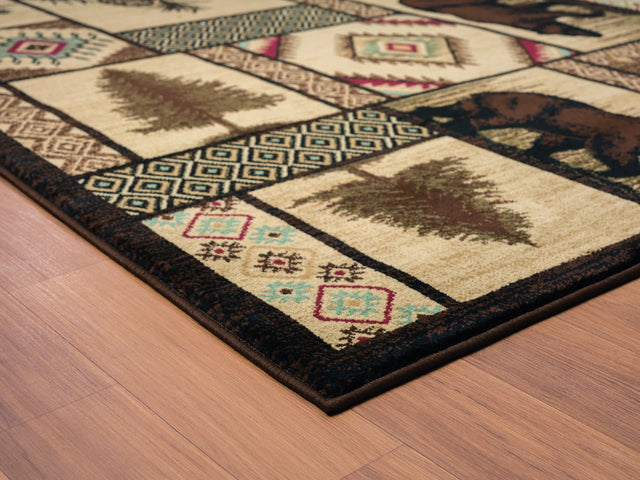 United Weavers Highlands Jungle Mountain Multi Rug - angle view