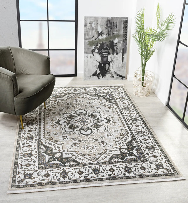 United Weavers Hudson Alex Cream Rug - room scene
