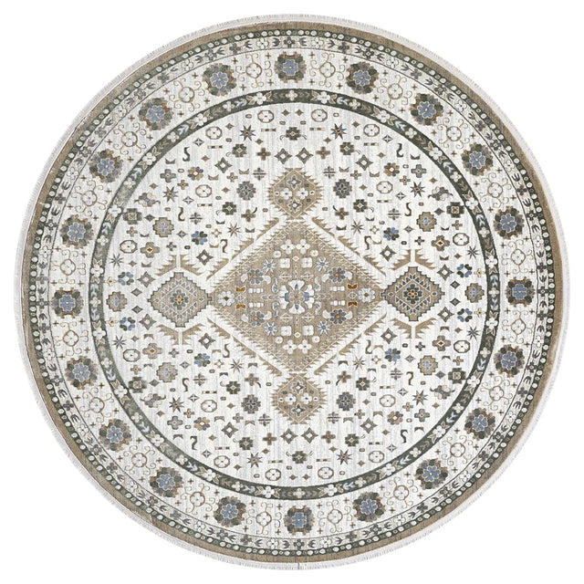 United Weavers Hudson Joy Cream Rug - round front view