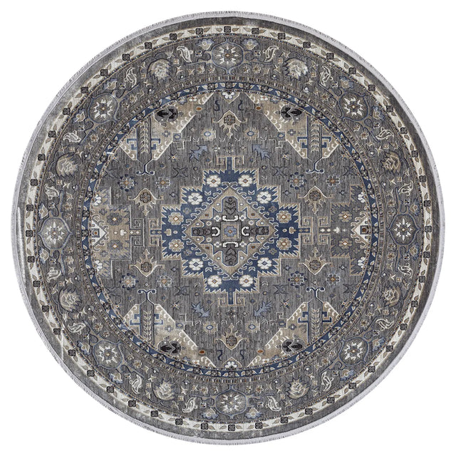 United Weavers Hudson Magi Grey Rug - round front view