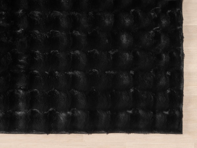 United Weavers Lavish Bubble Lush Black Rug - angle view