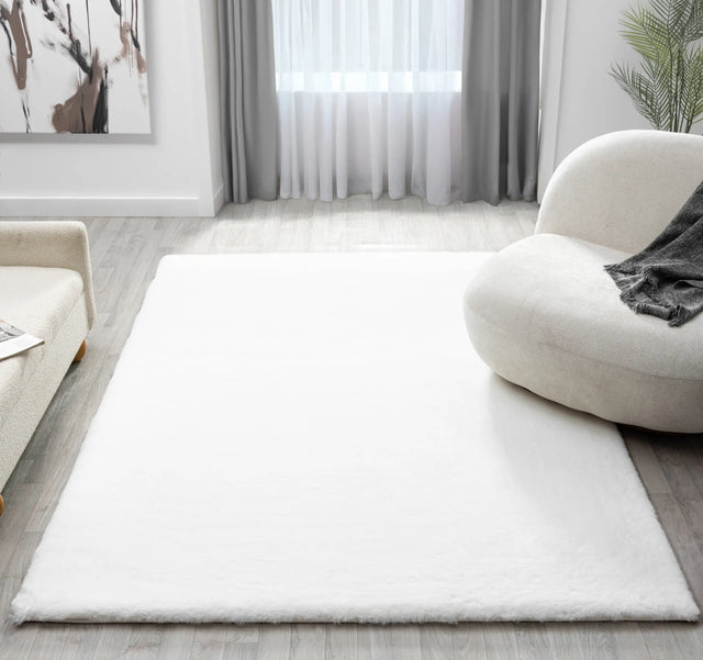 United Weavers Lavish Solid United Weavers Lavish Solid Plush White Rug - room scene