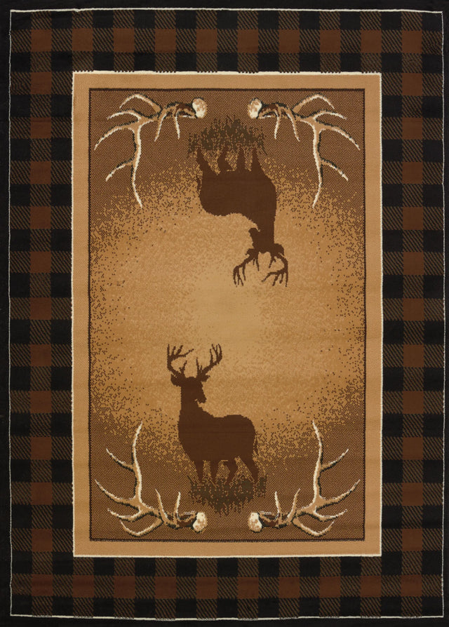 United Weavers Legends Antler Buck Multi Rug - front view