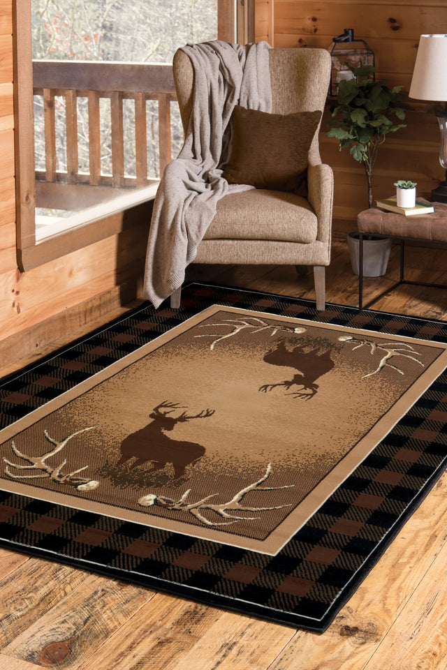 United Weavers Legends Antler Buck Multi Rug - room scene