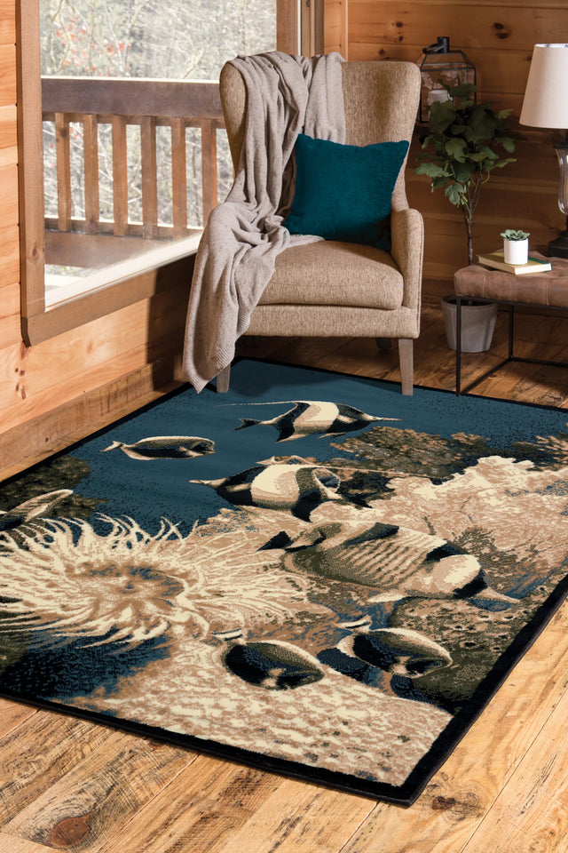 United Weavers Legends Blue Sea Multi Rug - room scene
