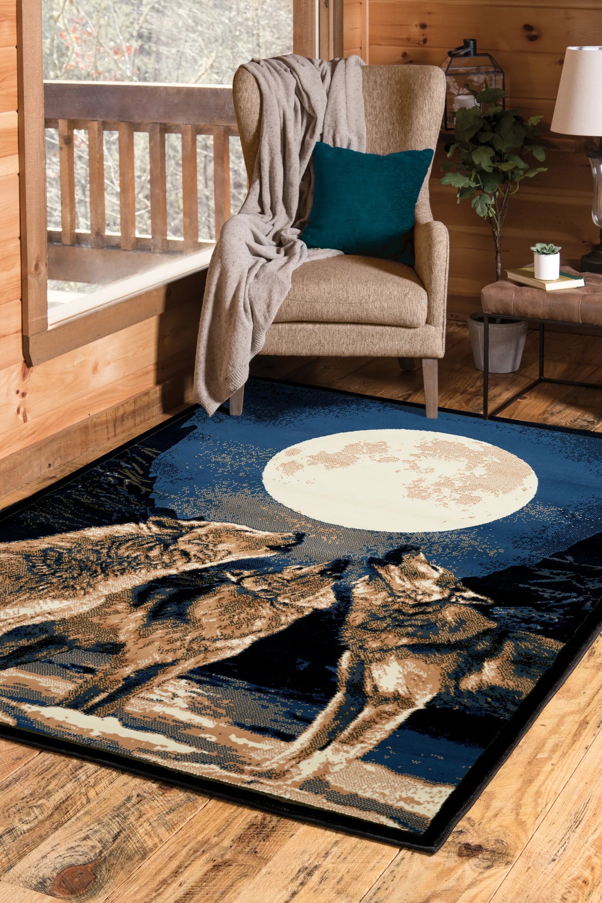 United Weavers Legends Howling Moon Multi Rug - room scene