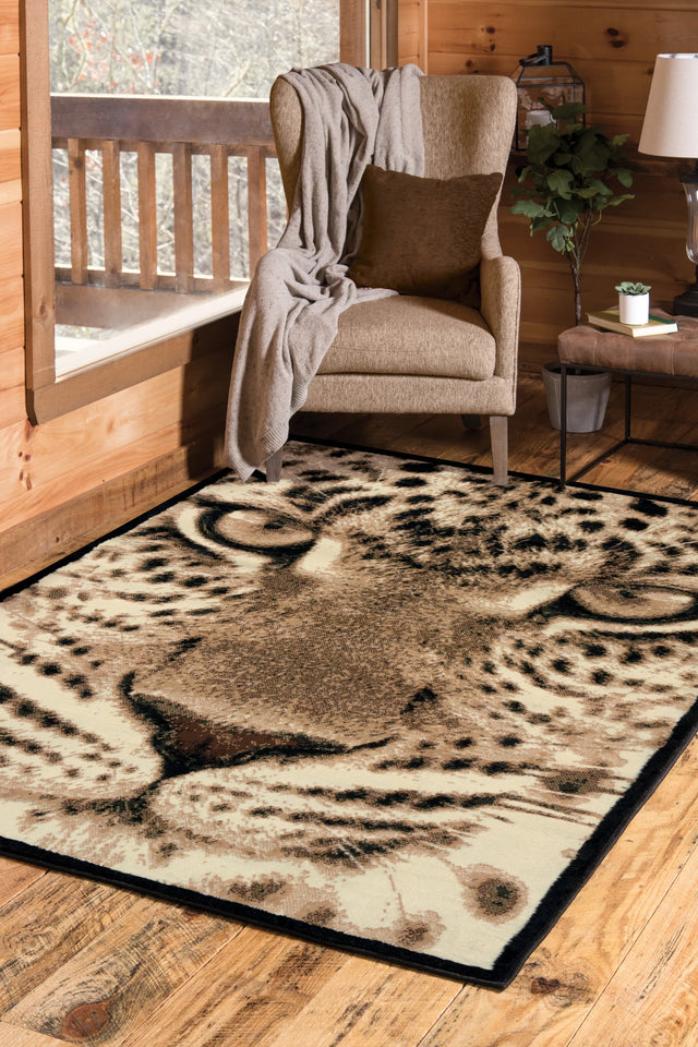 United Weavers Legends Leopard Face Multi Rug - room scene