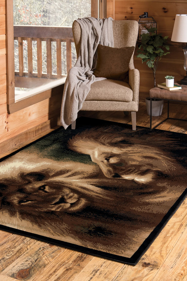United Weavers Legends Lion Profile Multi Rug - room scene