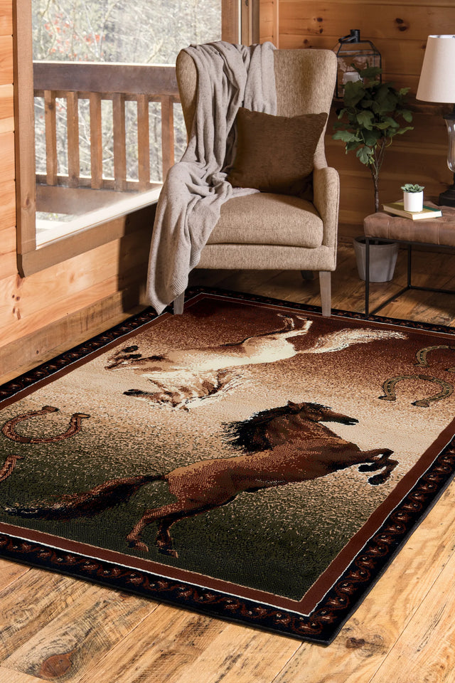 United Weavers Legends Ponies Multi Rug - room scene