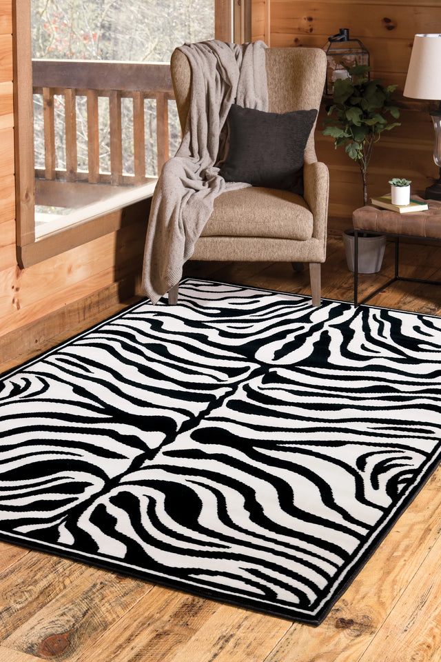 United Weavers Legends Zebra Skin Multi Rug - room scene
