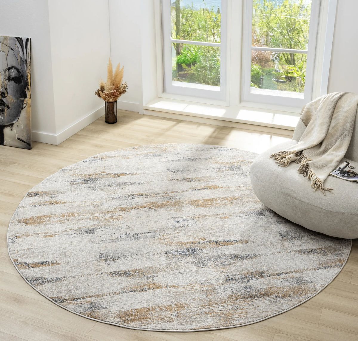 United Weavers Lexington Alexis Grey Rug - round room scene