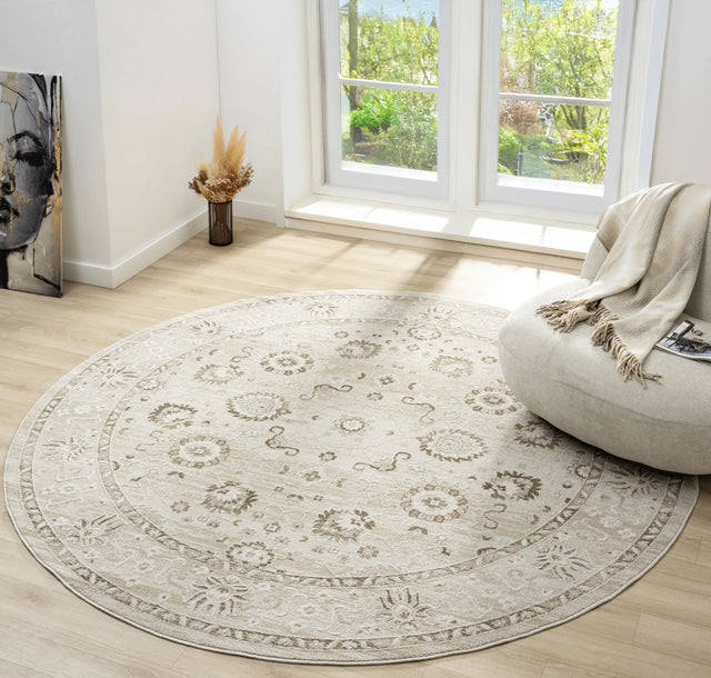 United Weavers Lexington Rosebud Brown Rug - round room scene