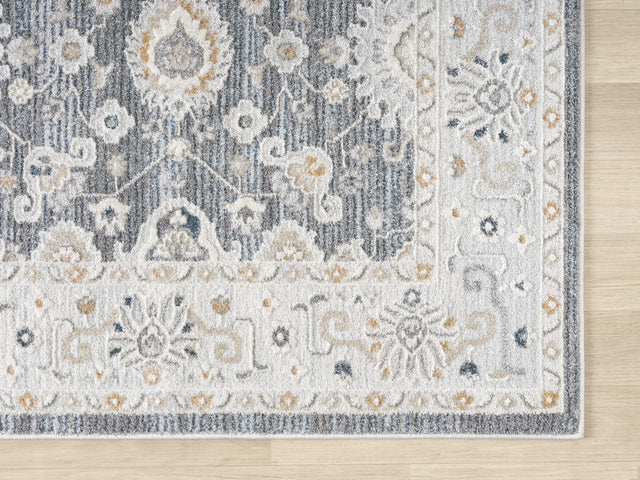 United Weavers Lexington Rosebud Grey Rug - angle view