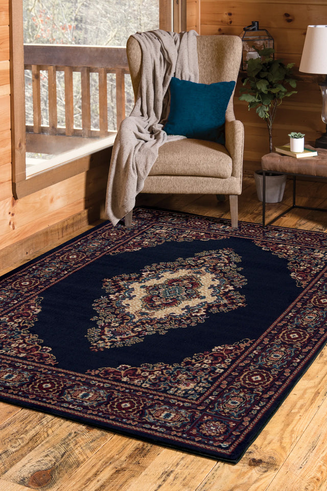 United Weavers Manhattan Cathedral Navy Rug - room scene