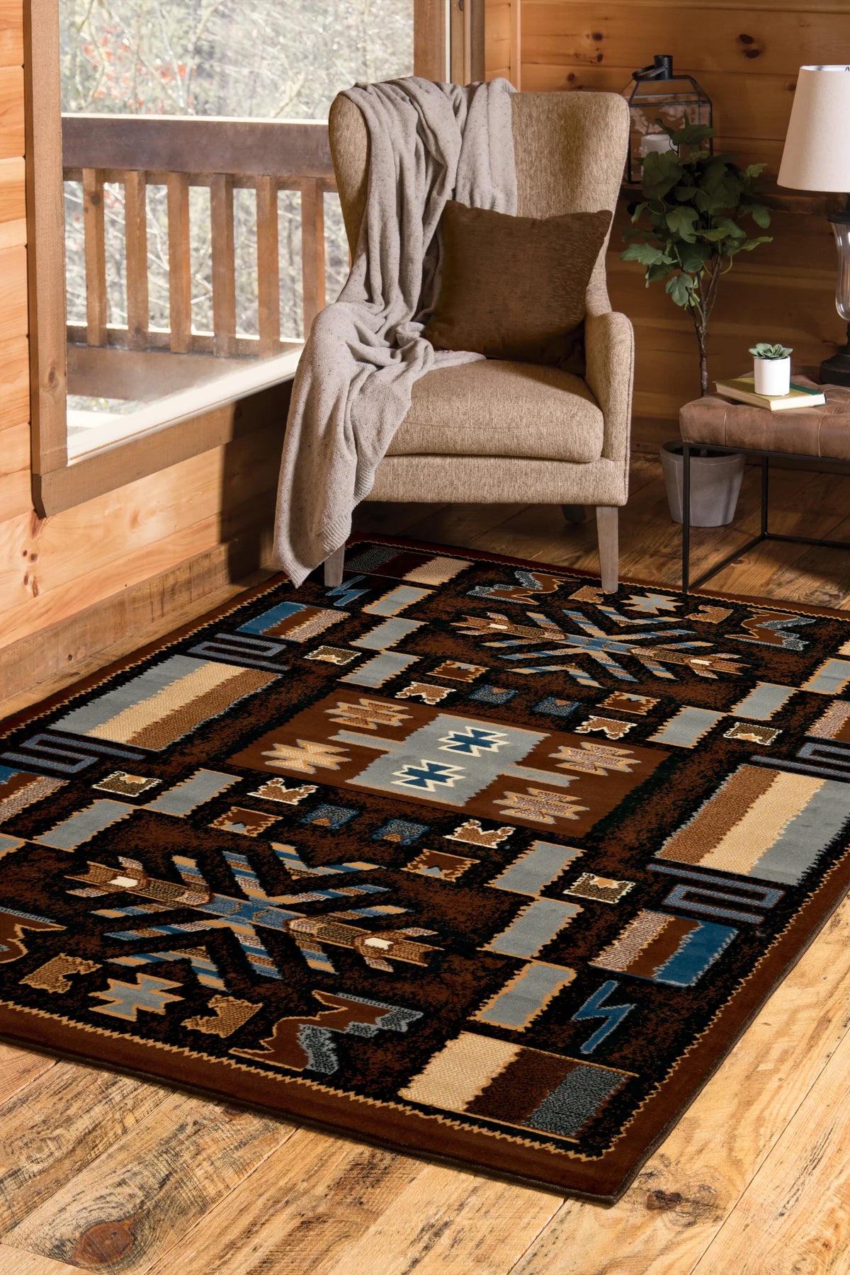 United Weavers Manhattan Pelham Brown Rug - room scene