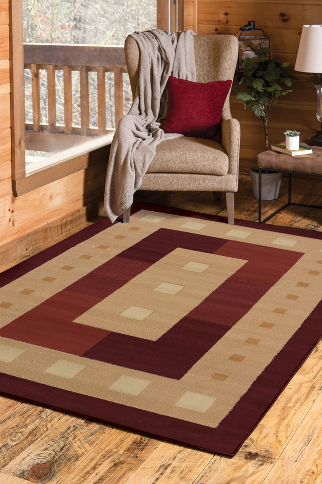 United Weavers Manhattan Time Square Burgundy Rug - room scene