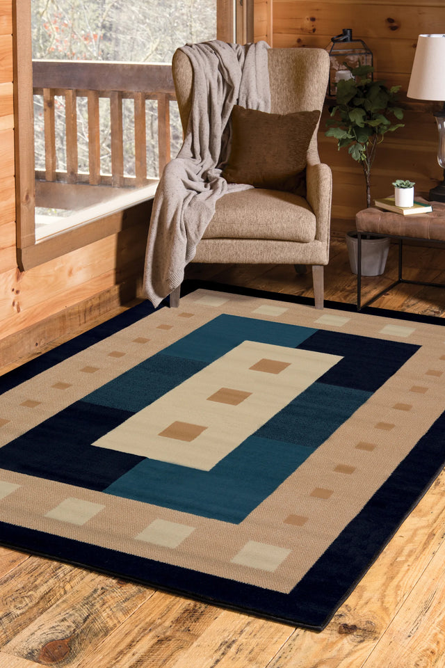 United Weavers Manhattan Time Square Navy Rug - room scene
