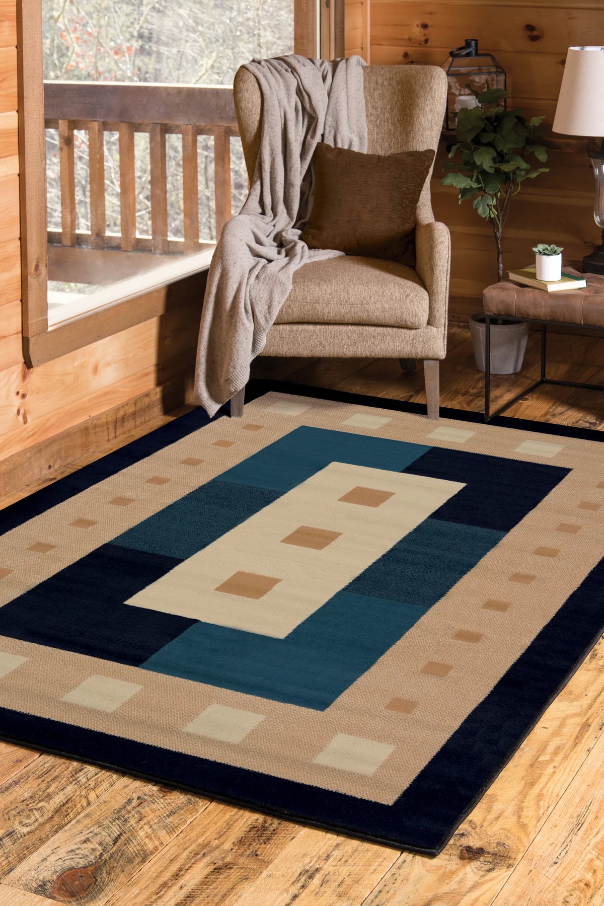 United Weavers Manhattan Time Square Navy Rug - room scene
