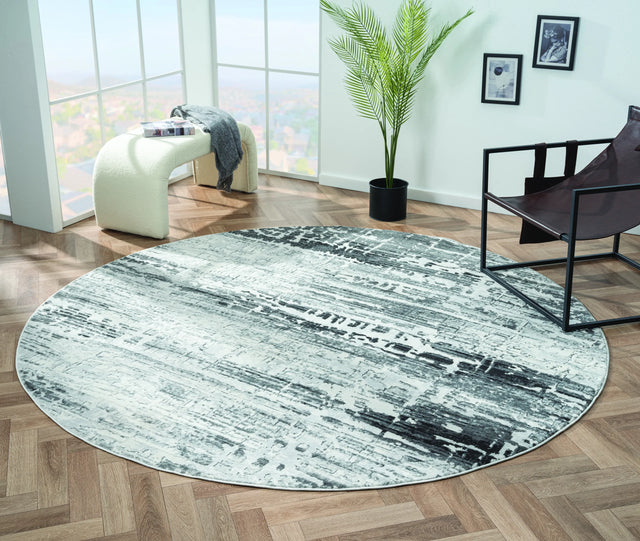 United Weavers Orion Cosmo Grey Rug - round room scene