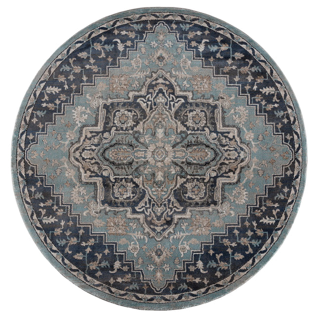 United Weavers Portsmouth Ancient Land Blue Rug - round front view