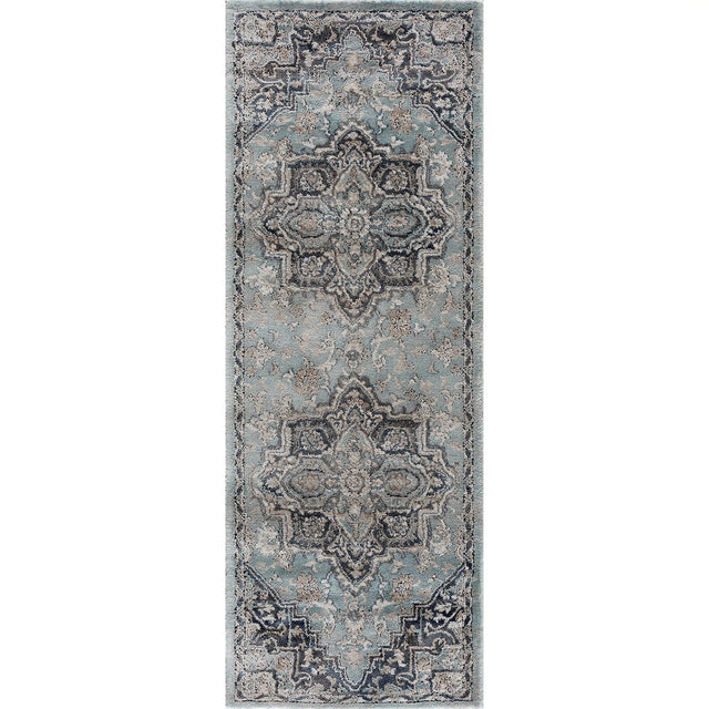 United Weavers Portsmouth Ancient Land Blue Rug - runner front view