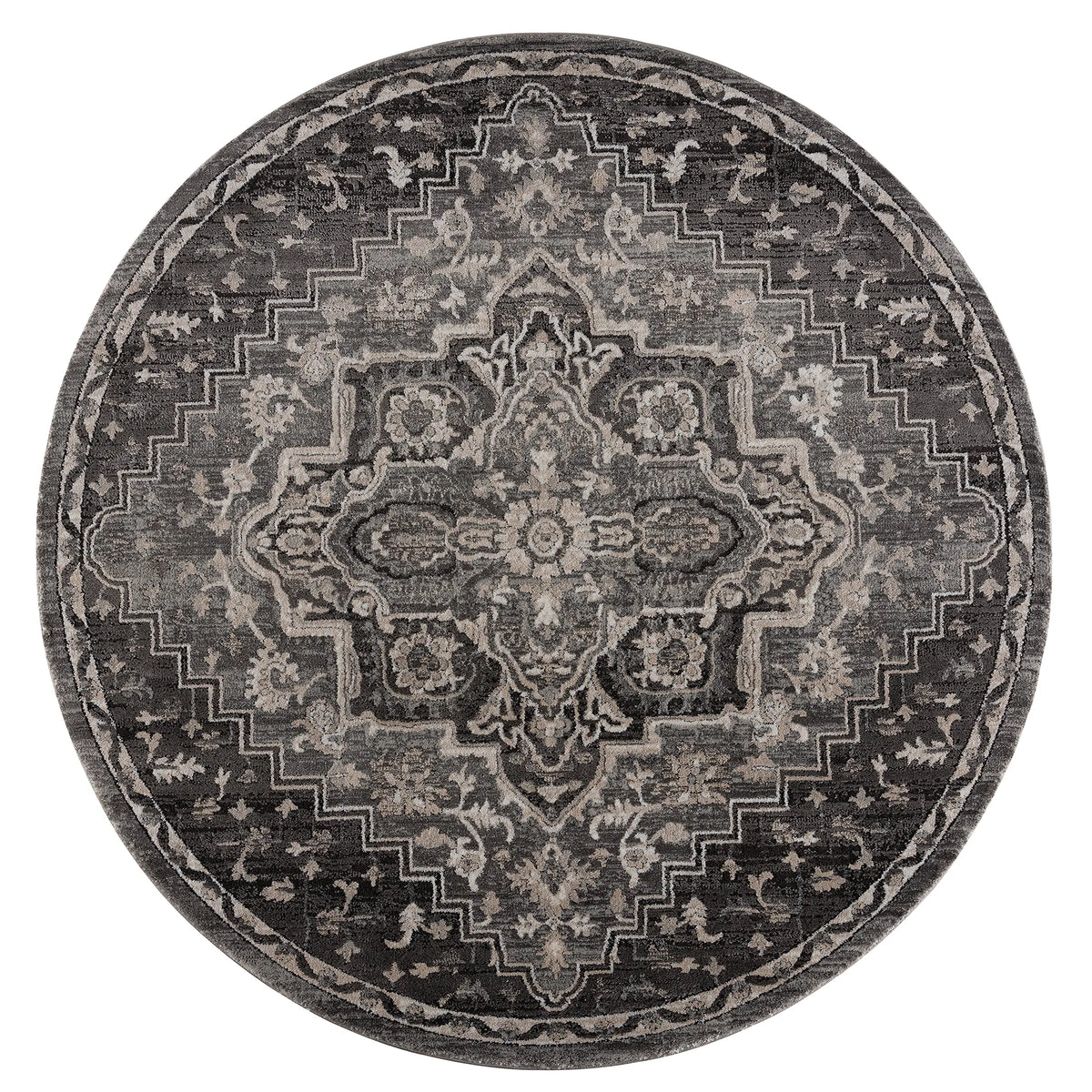 United Weavers Portsmouth Ancient Land Grey Rug - round front view