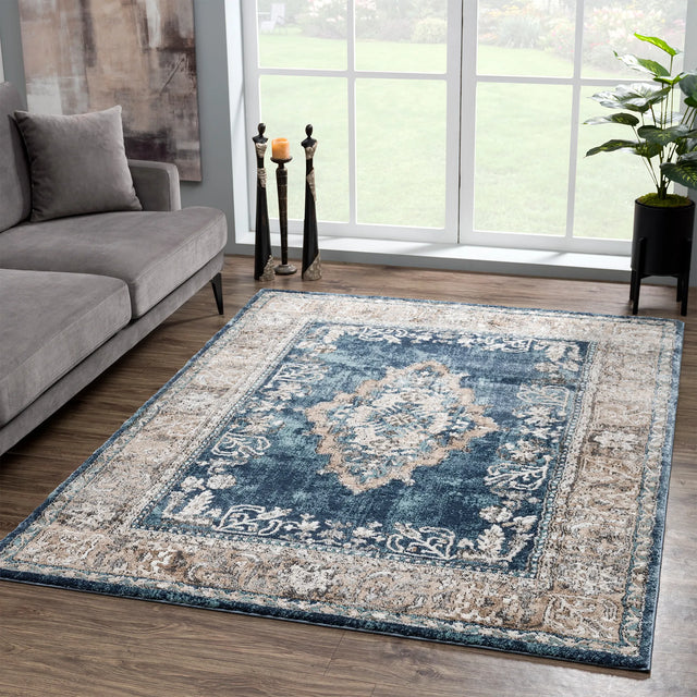 United Weavers Portsmouth Home Sky Blue Rug - room scene