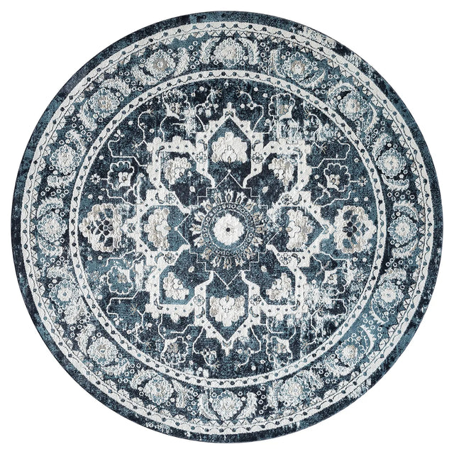 United Weavers Stratton Camry Blue Rug - round front view