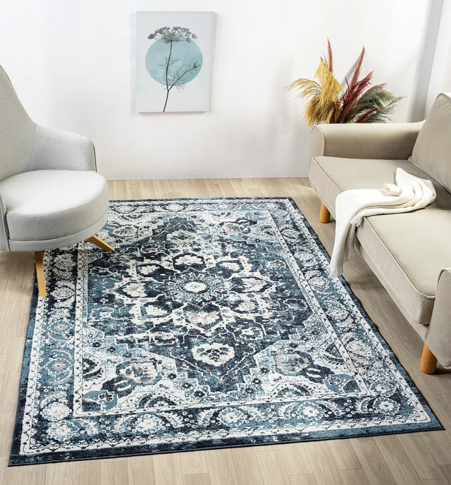 United Weavers Stratton Camry Blue Rug - room scene