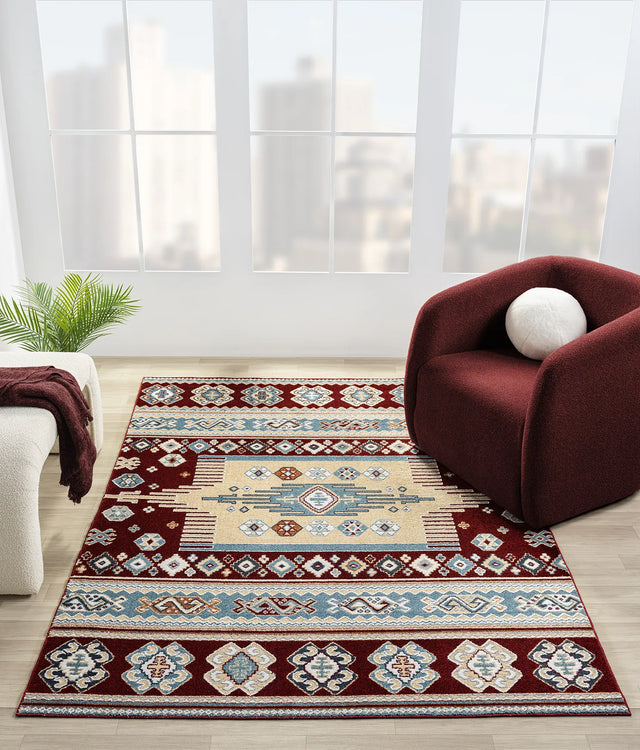United Weavers Stratton Denali Burgundy Rug - room scene